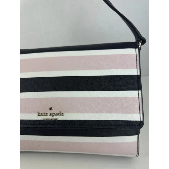 Kate Spade New York Cove Street Celebration Stripe Dody Crossbody in Pink EUC - Picture 10 of 14